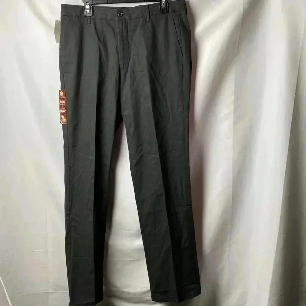 NWT DOCKERS SIGNATURE KHAKI SLIM FIT SIZE 34x‎ 34 DARK GRAY PIN STRIPE